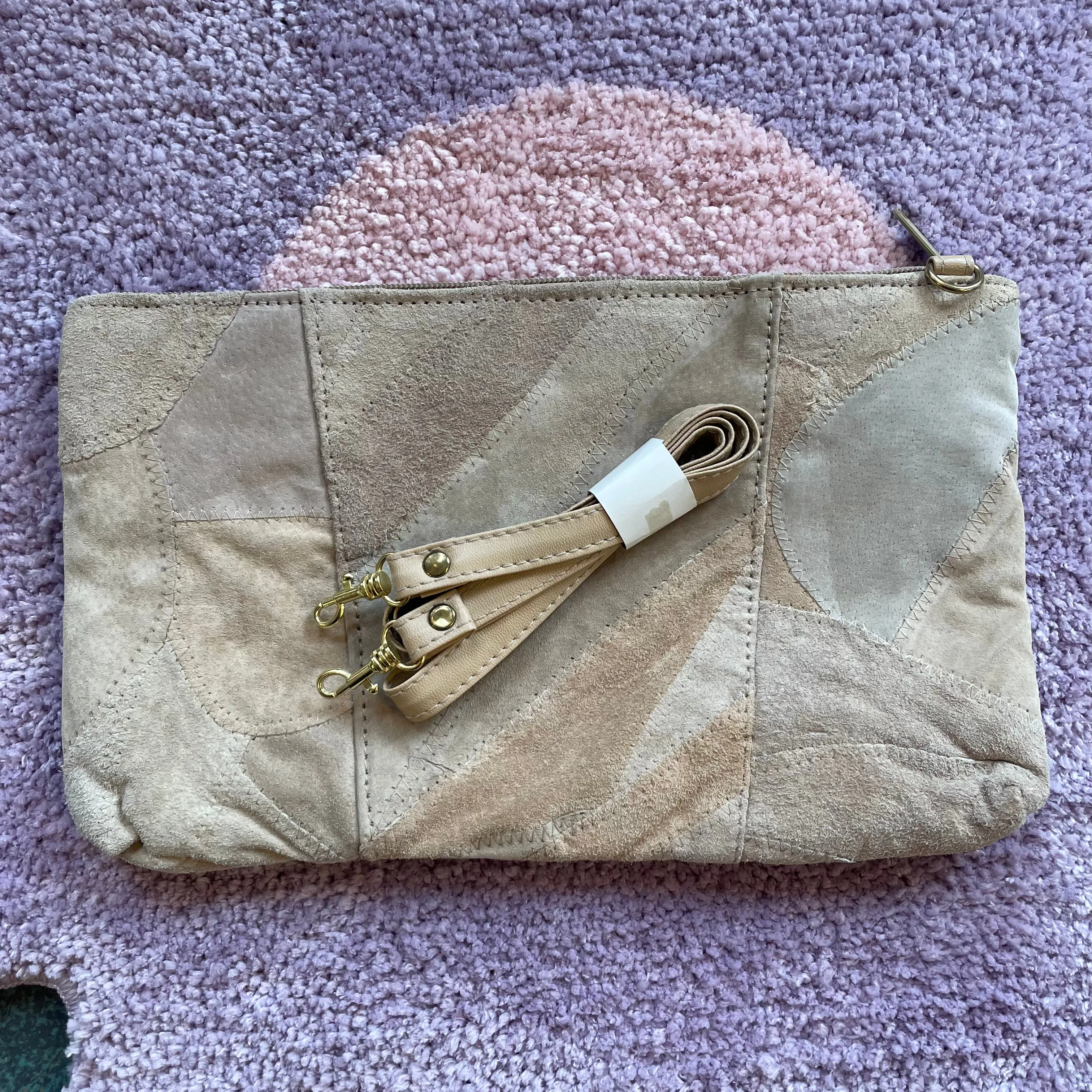 Vintage 1980s patchwork leather clutch (HT23118)