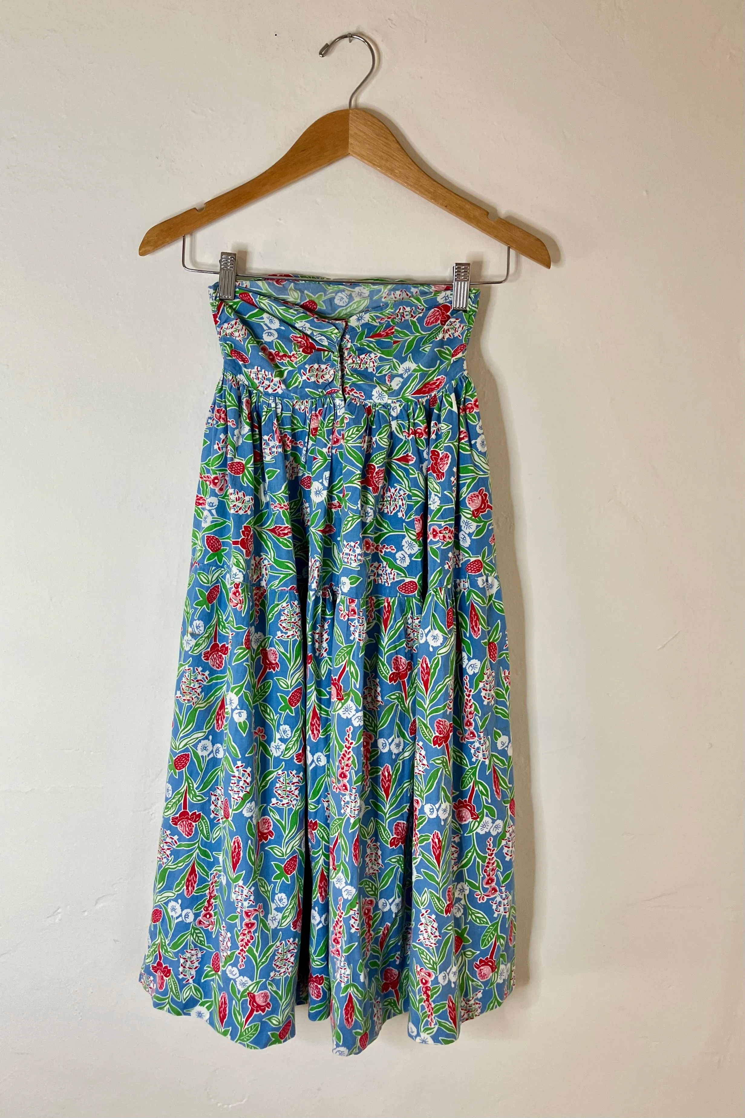 Vintage Botanical Bandeau Mini Dress or Midi Skirt