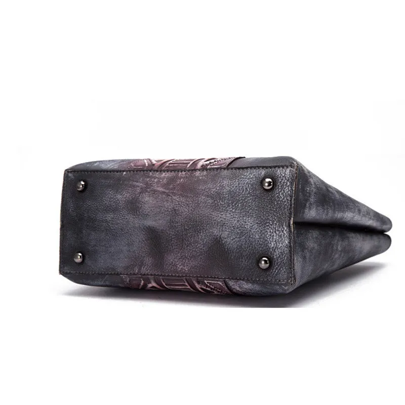 Vintage Dyed Leather Womens Handbags Shoulder Bag Purses for Women