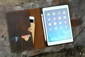 vintage leather portfolio stand case for  iPad Pro 10.5/ 9.7