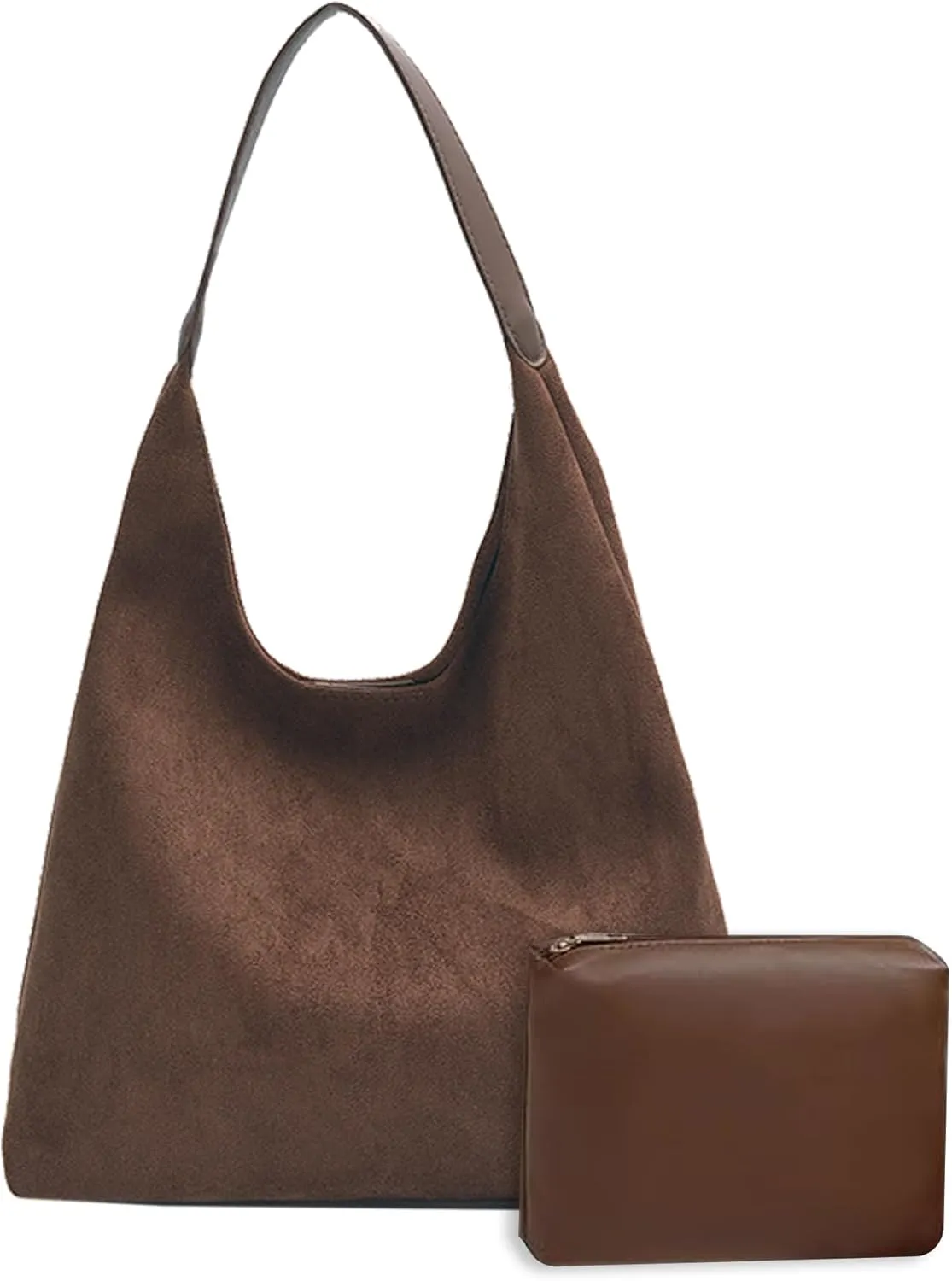 Wallage Suede Hobo Bags for Women Casual Shoulder Bags Trendy Tote Handbags Everyday Purses