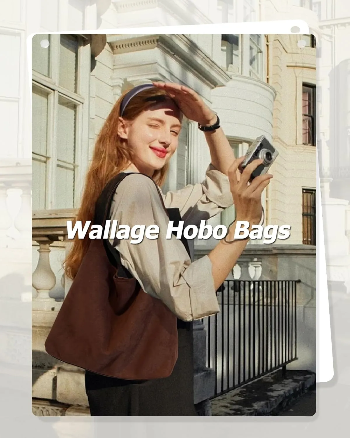 Wallage Suede Hobo Bags for Women Casual Shoulder Bags Trendy Tote Handbags Everyday Purses