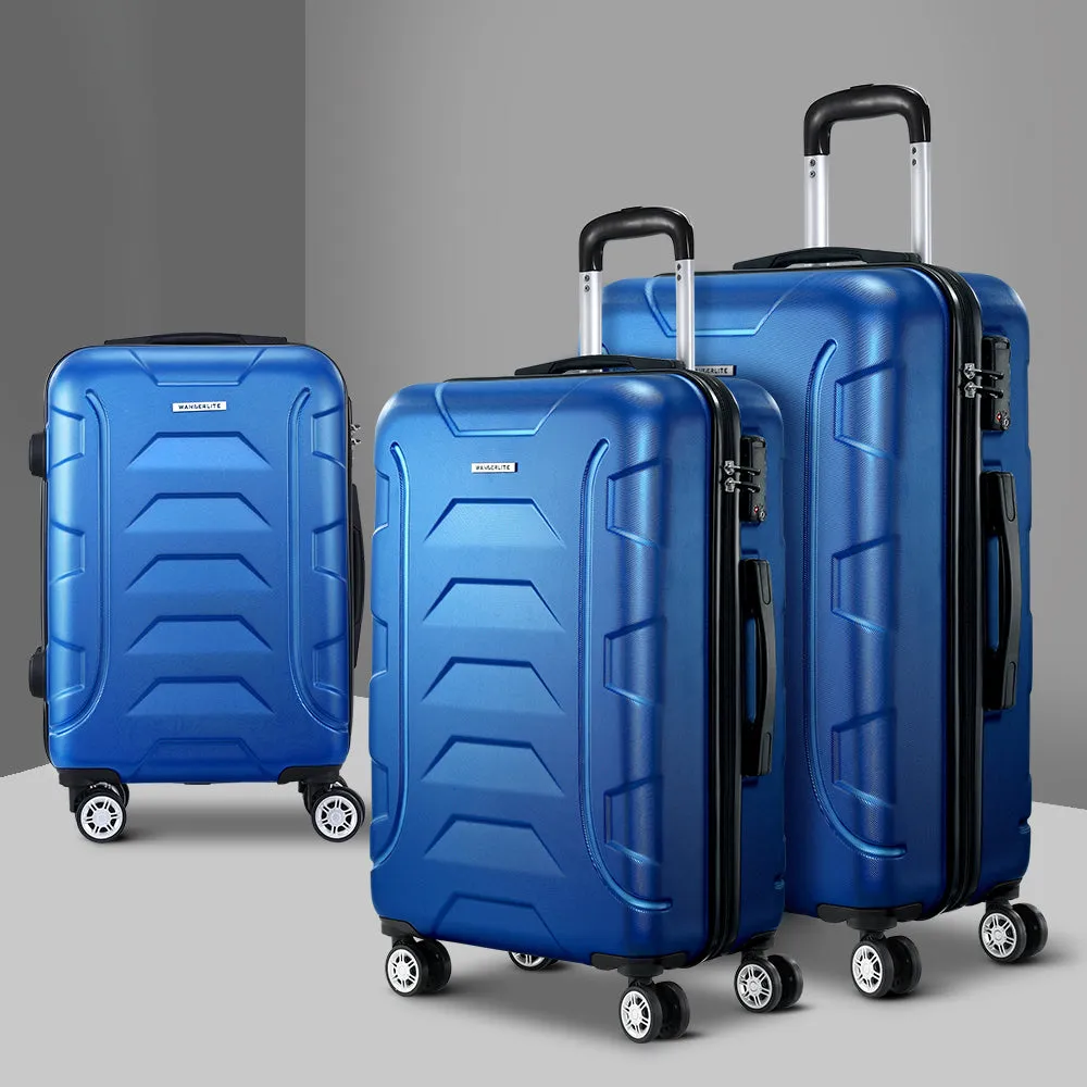 Wanderlite luggage set: 3pc TSA Hard Shell Suitcase Set