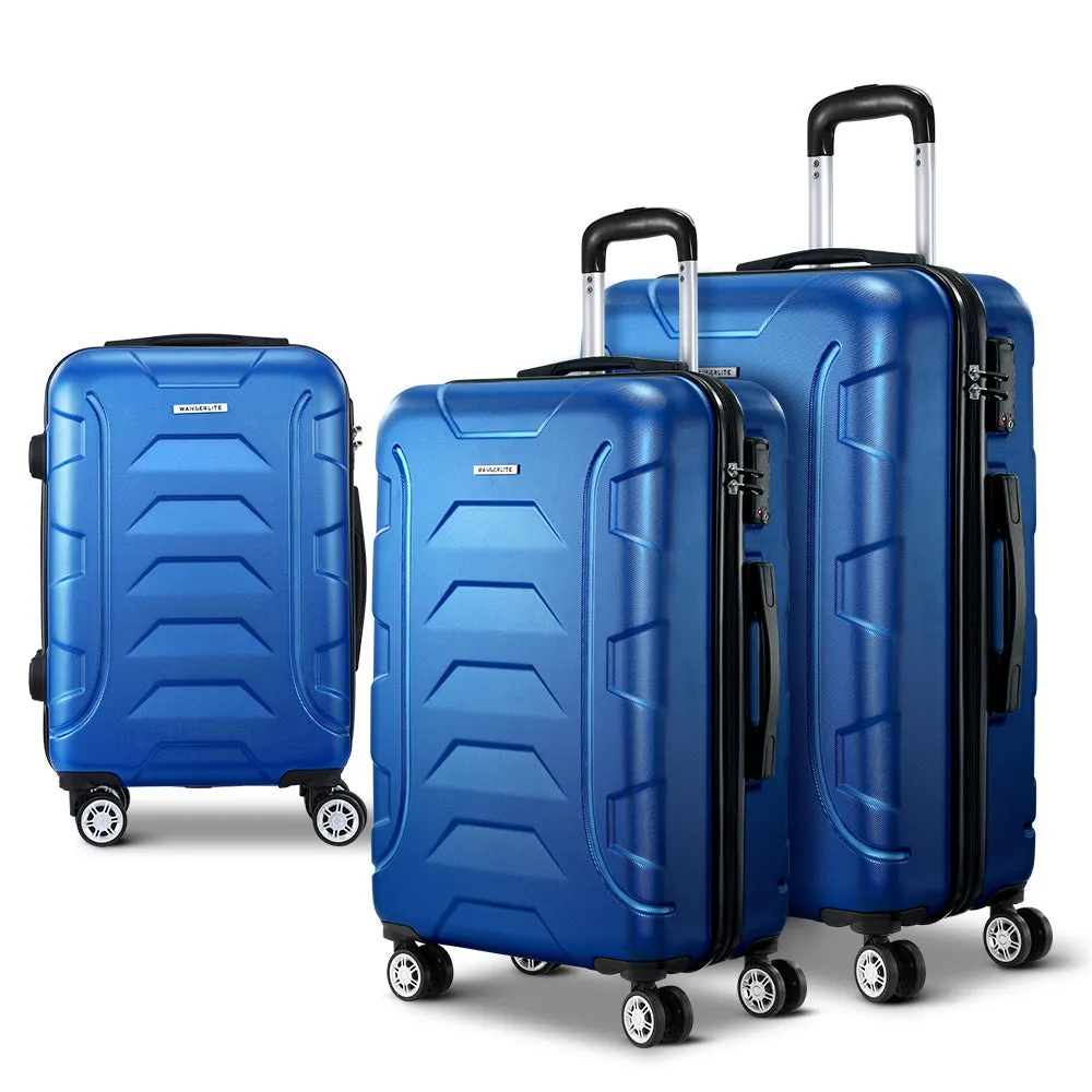 Wanderlite luggage set: 3pc TSA Hard Shell Suitcase Set