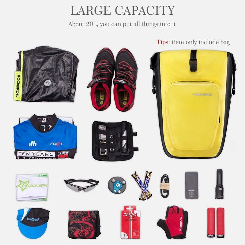 Waterproof Bike Bag 27L Travel Cycling Bag Basket Bicycle Rear Rack Tail Seat Trunk Bags Pannier