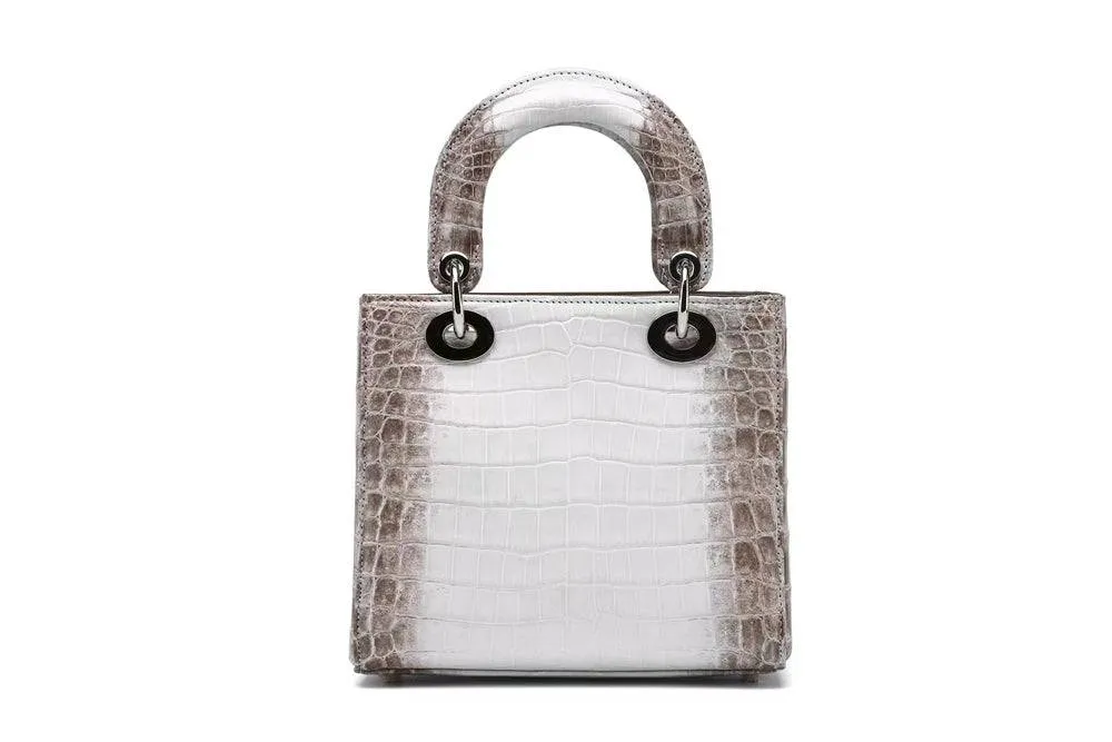 White Himalaya Niloticus Crocodile Top Handle Bag