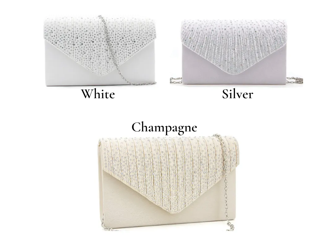 White Satin Evening Clutch