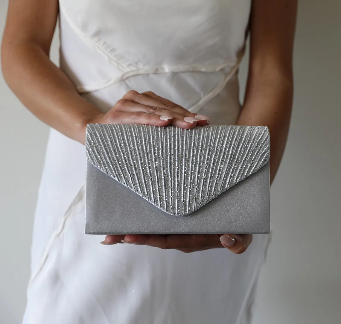 White Satin Evening Clutch