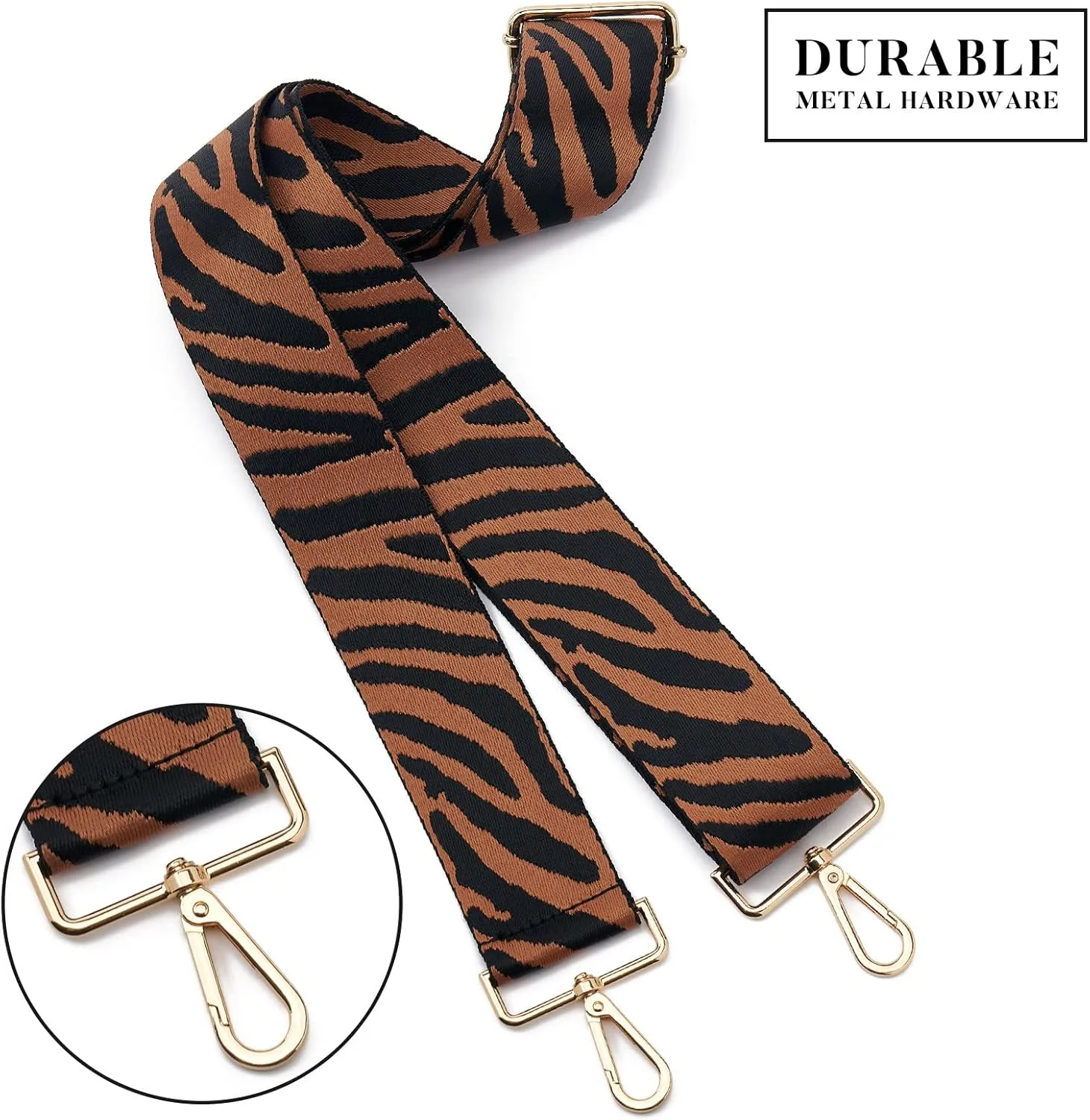 Wide Purse Straps Replacement Adjustable Crossbody Gold Hardware Canvas Shoulder Strap For Women