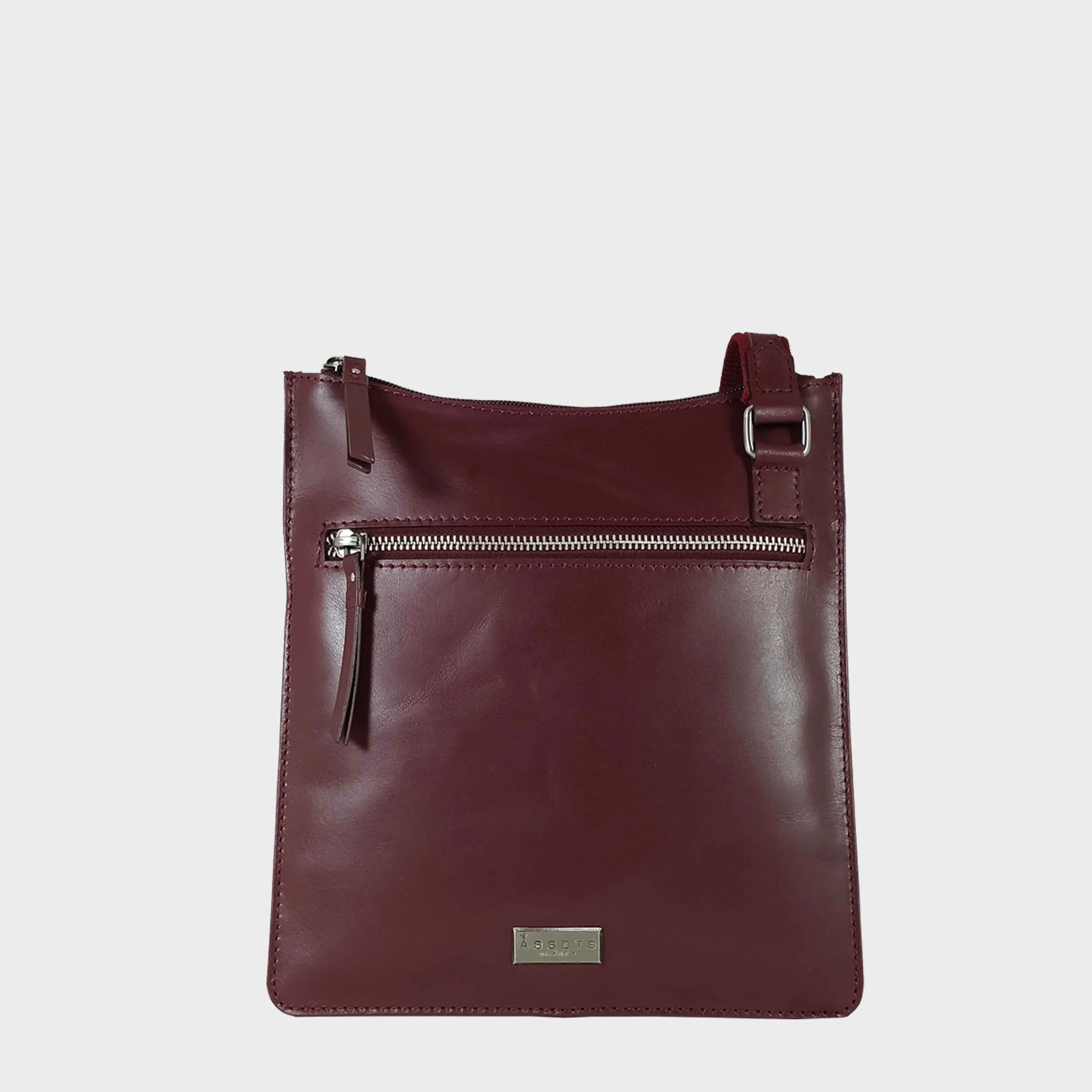 'WILLOW' Burgundy Smooth Leather Crossbody Bag