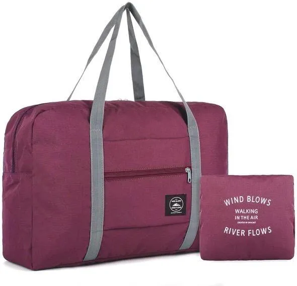 Wind Blows Waterproof Foldable Luggage Bag(Wine) - H00203