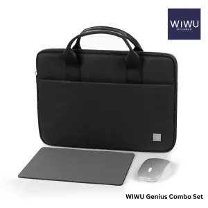 WIWU Genius Combo Set Laptop Bag With Mouse & Mouse Pad(14") - Black