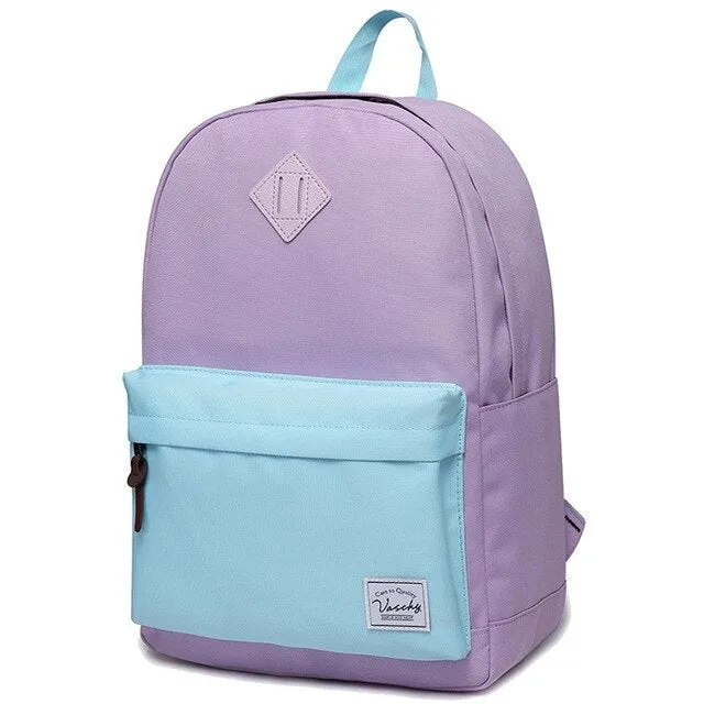 Women Backpack Girls VASCHY Unisex Classic Water Resistant Rucksack School Backpack 14Inch Laptop for Teenager Casual Daypack