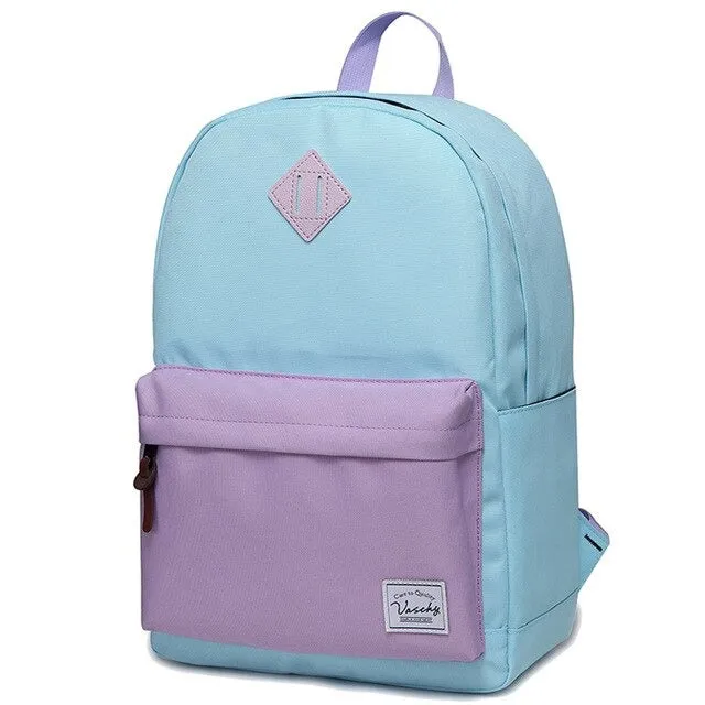 Women Backpack Girls VASCHY Unisex Classic Water Resistant Rucksack School Backpack 14Inch Laptop for Teenager Casual Daypack