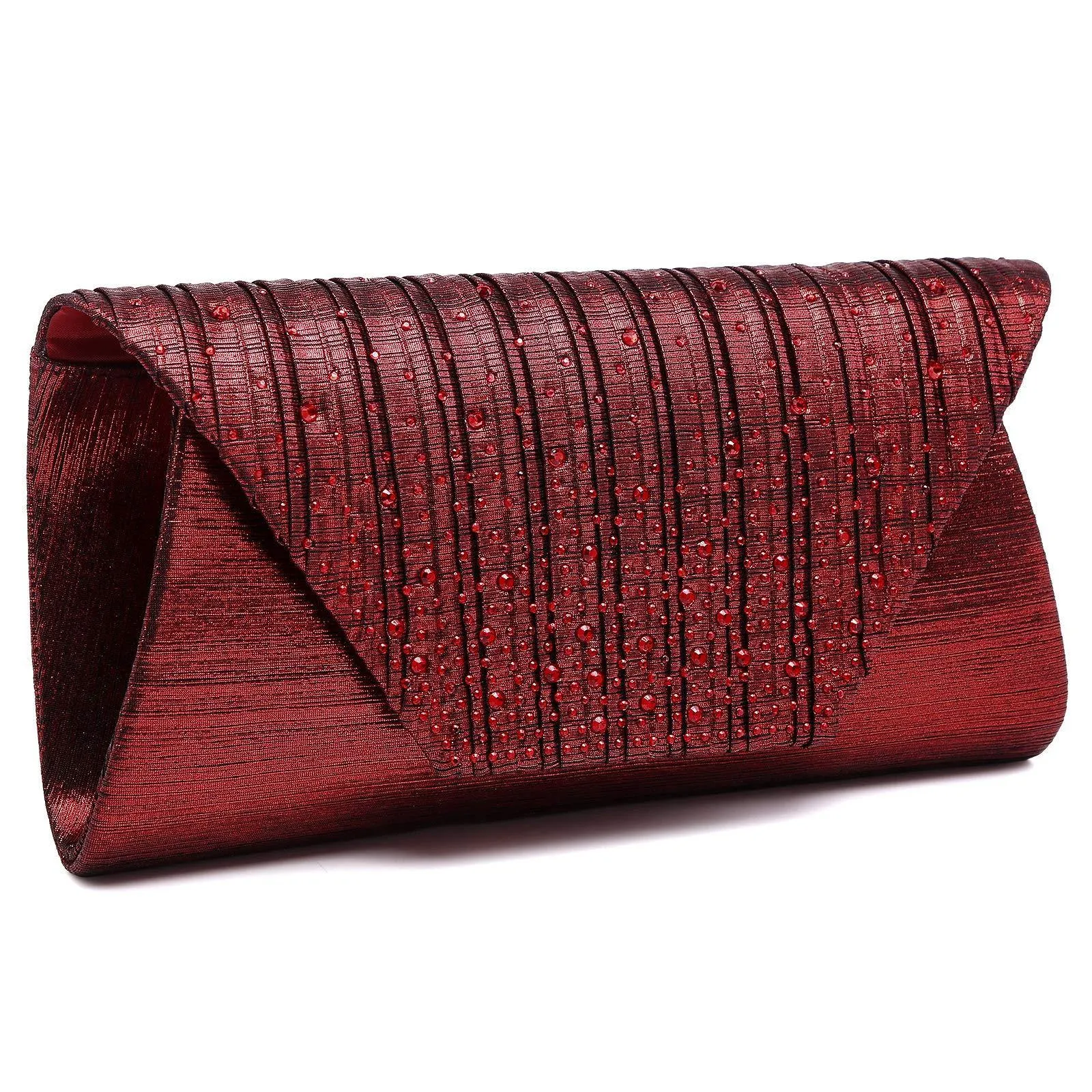Women Glitter Rhinestone Wedding Evening Purse Envelope Clutch Dasein