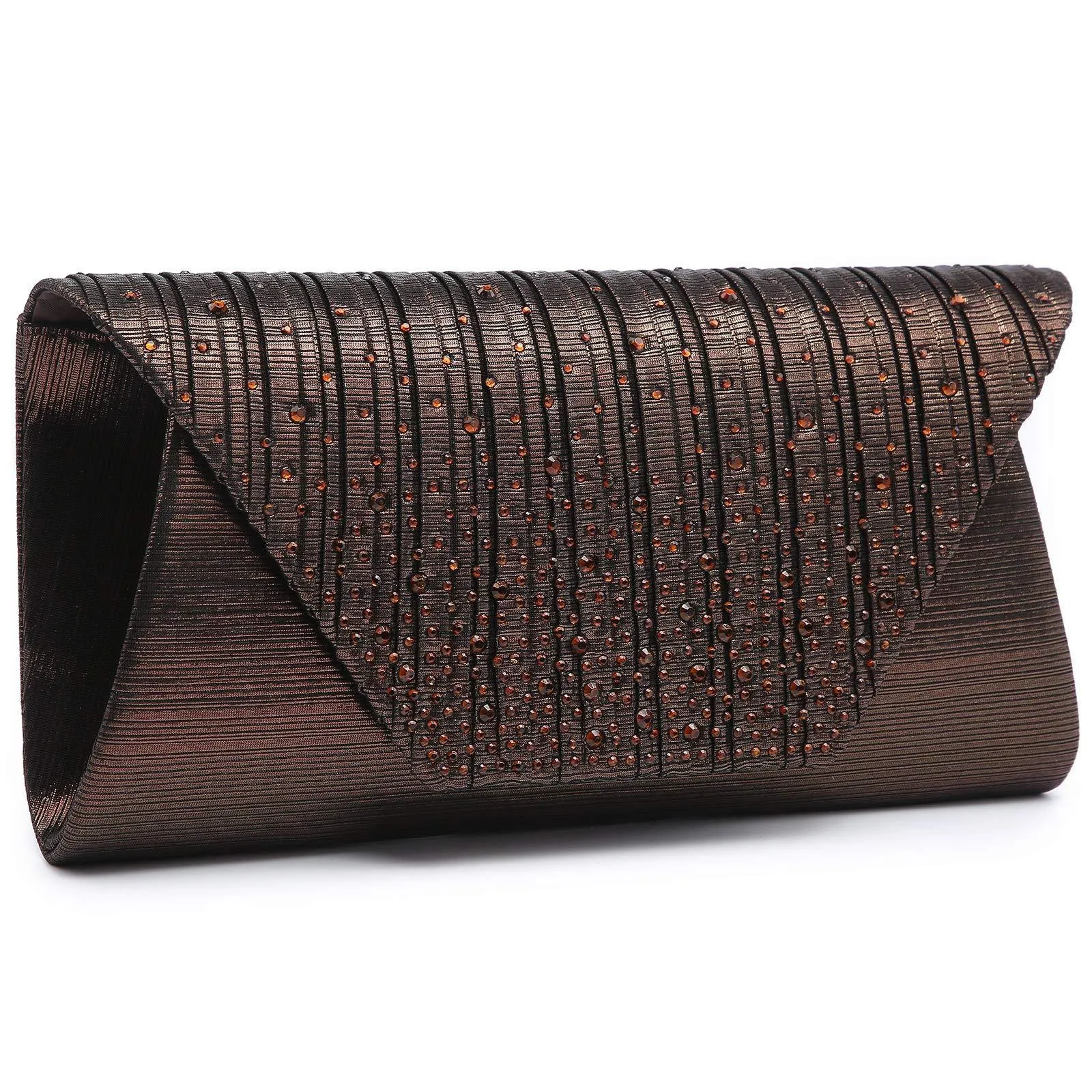 Women Glitter Rhinestone Wedding Evening Purse Envelope Clutch Dasein