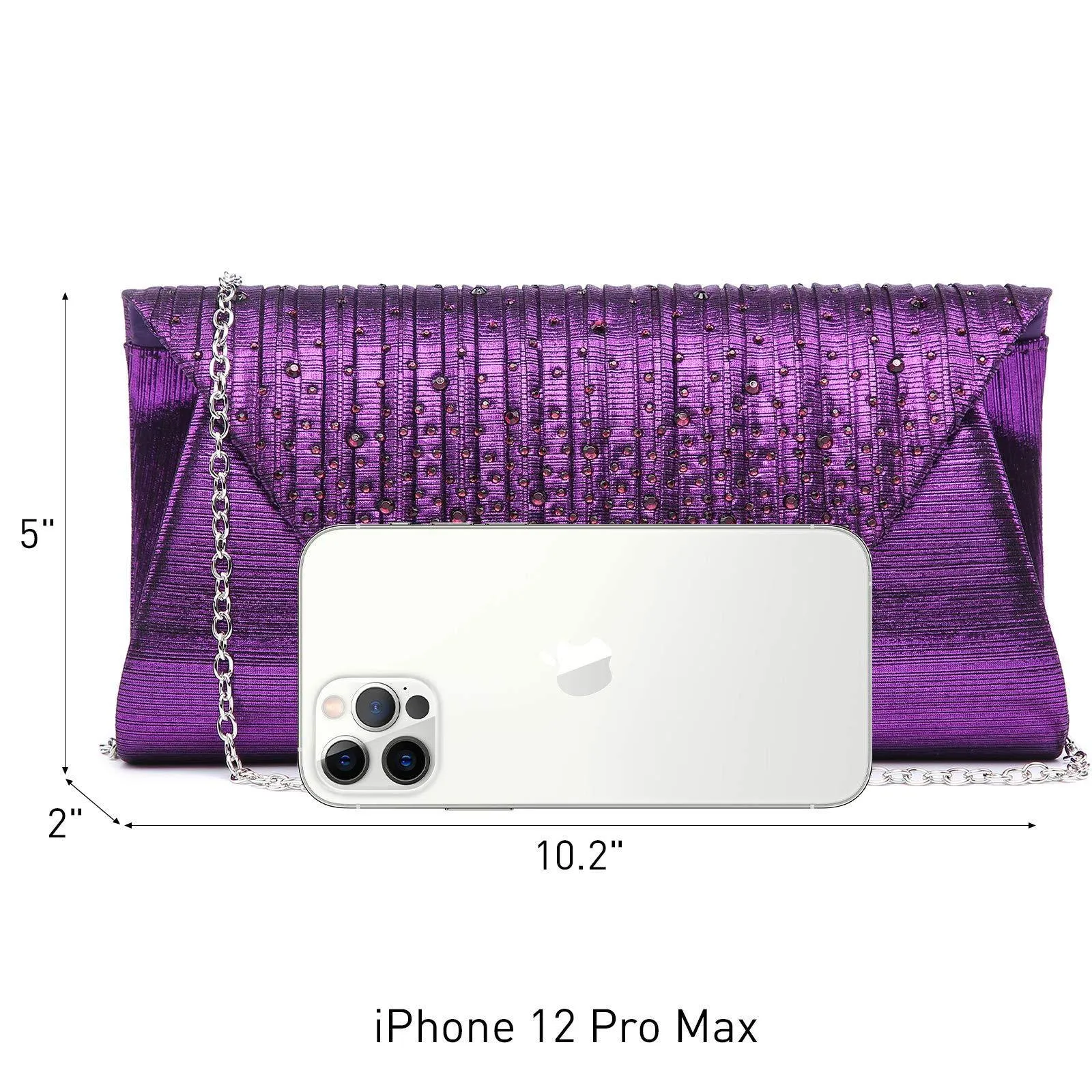 Women Glitter Rhinestone Wedding Evening Purse Envelope Clutch Dasein