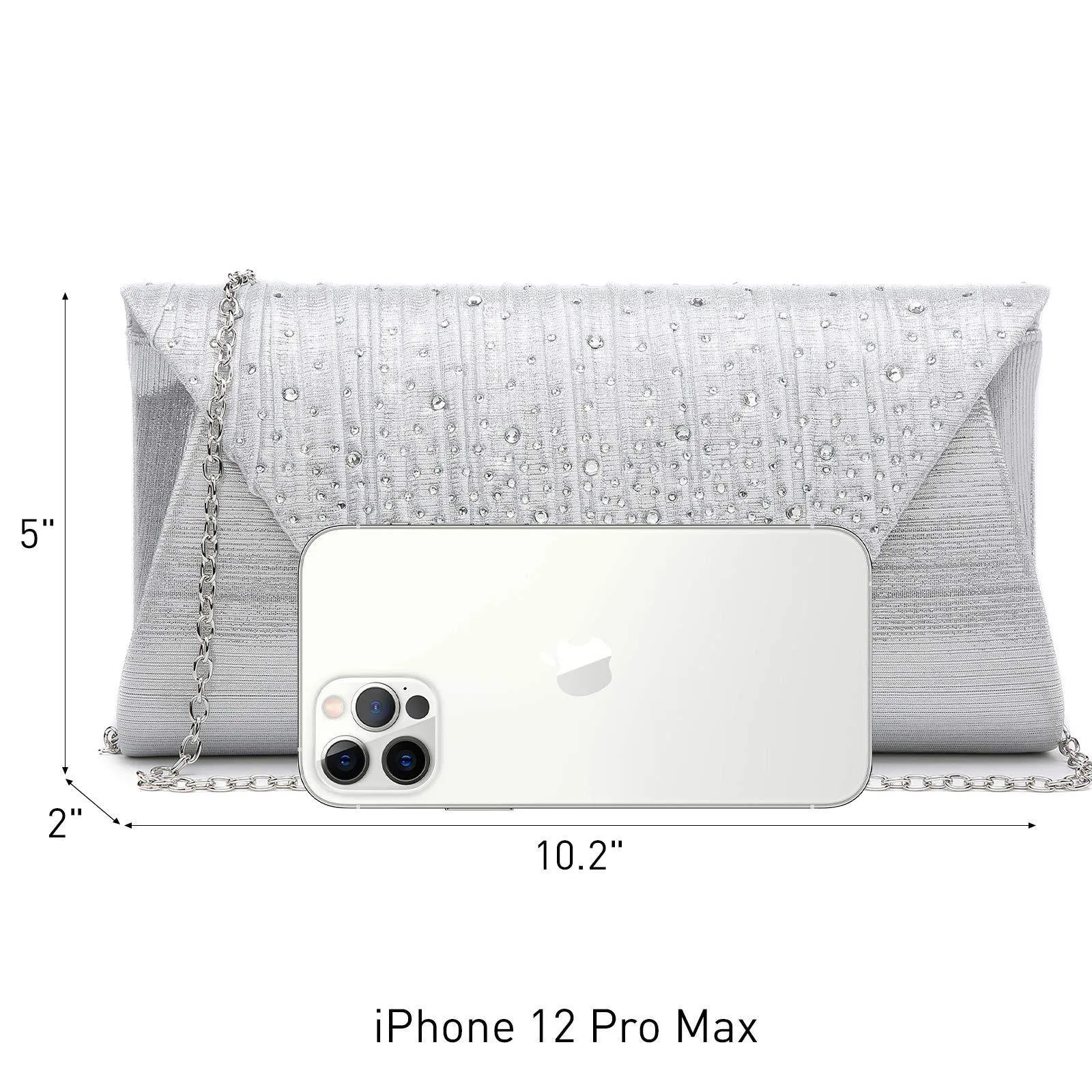 Women Glitter Rhinestone Wedding Evening Purse Envelope Clutch Dasein