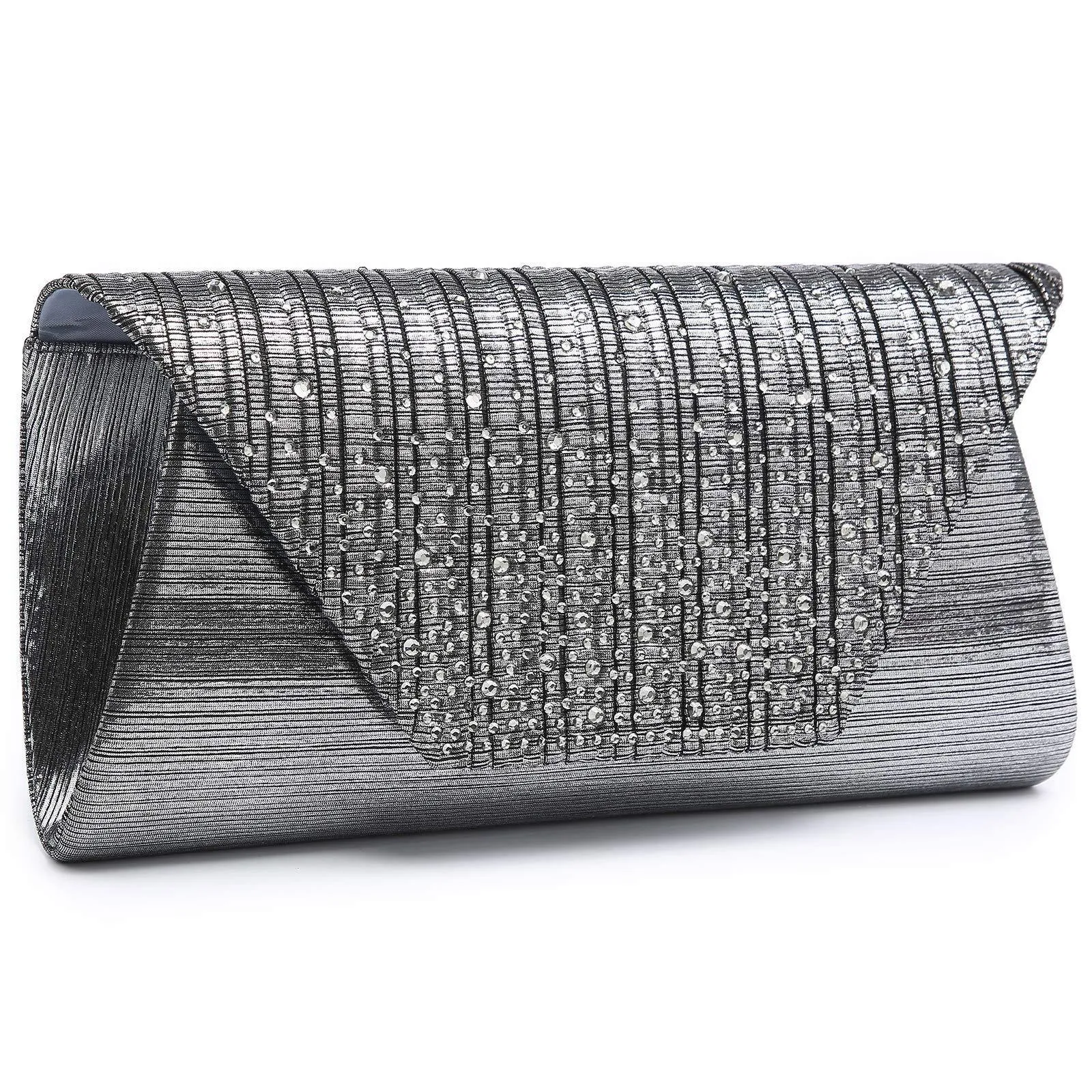Women Glitter Rhinestone Wedding Evening Purse Envelope Clutch Dasein