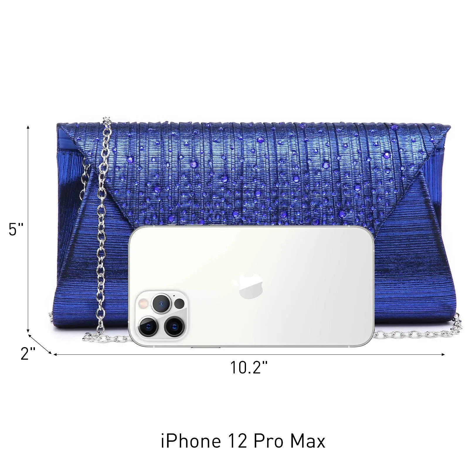 Women Glitter Rhinestone Wedding Evening Purse Envelope Clutch Dasein