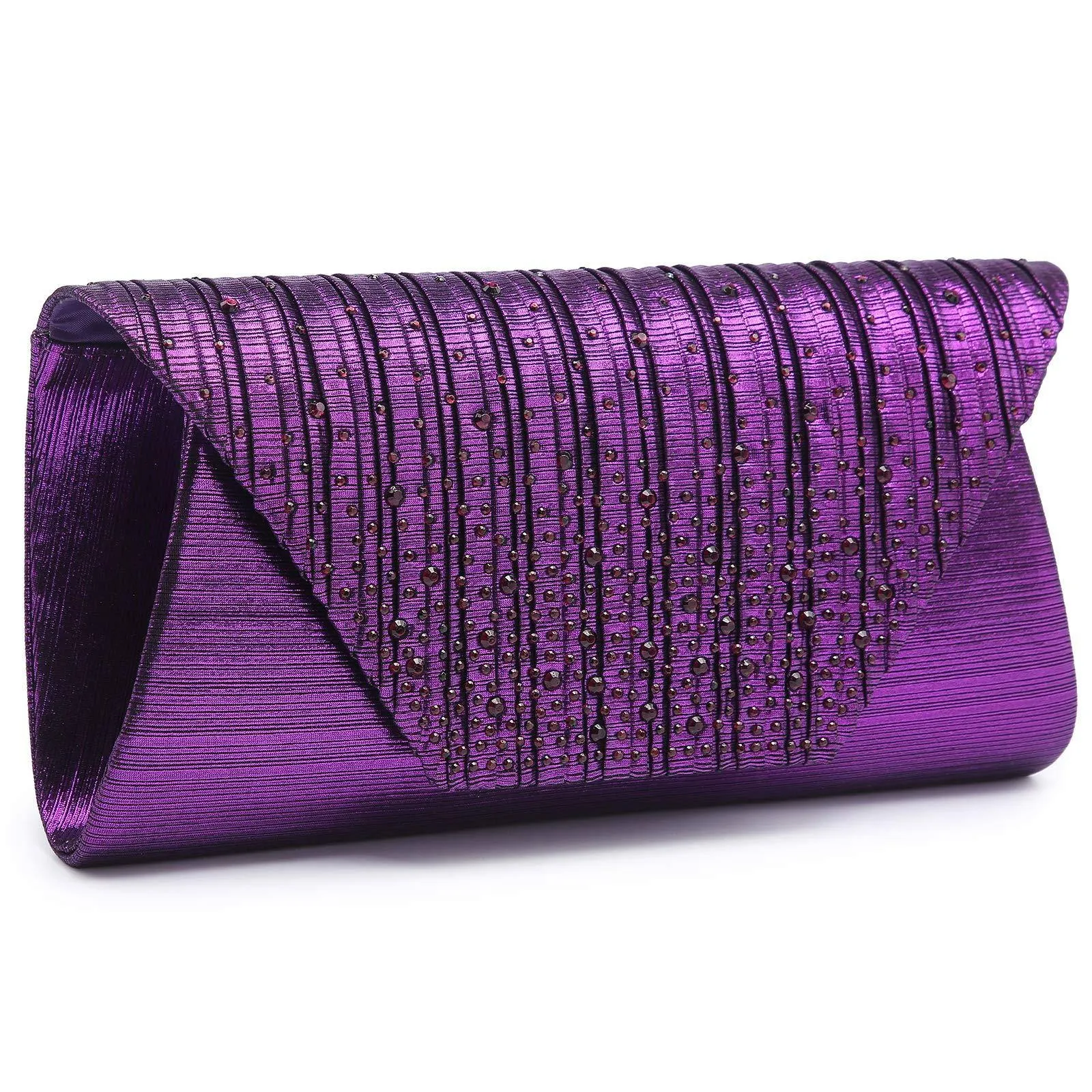 Women Glitter Rhinestone Wedding Evening Purse Envelope Clutch Dasein
