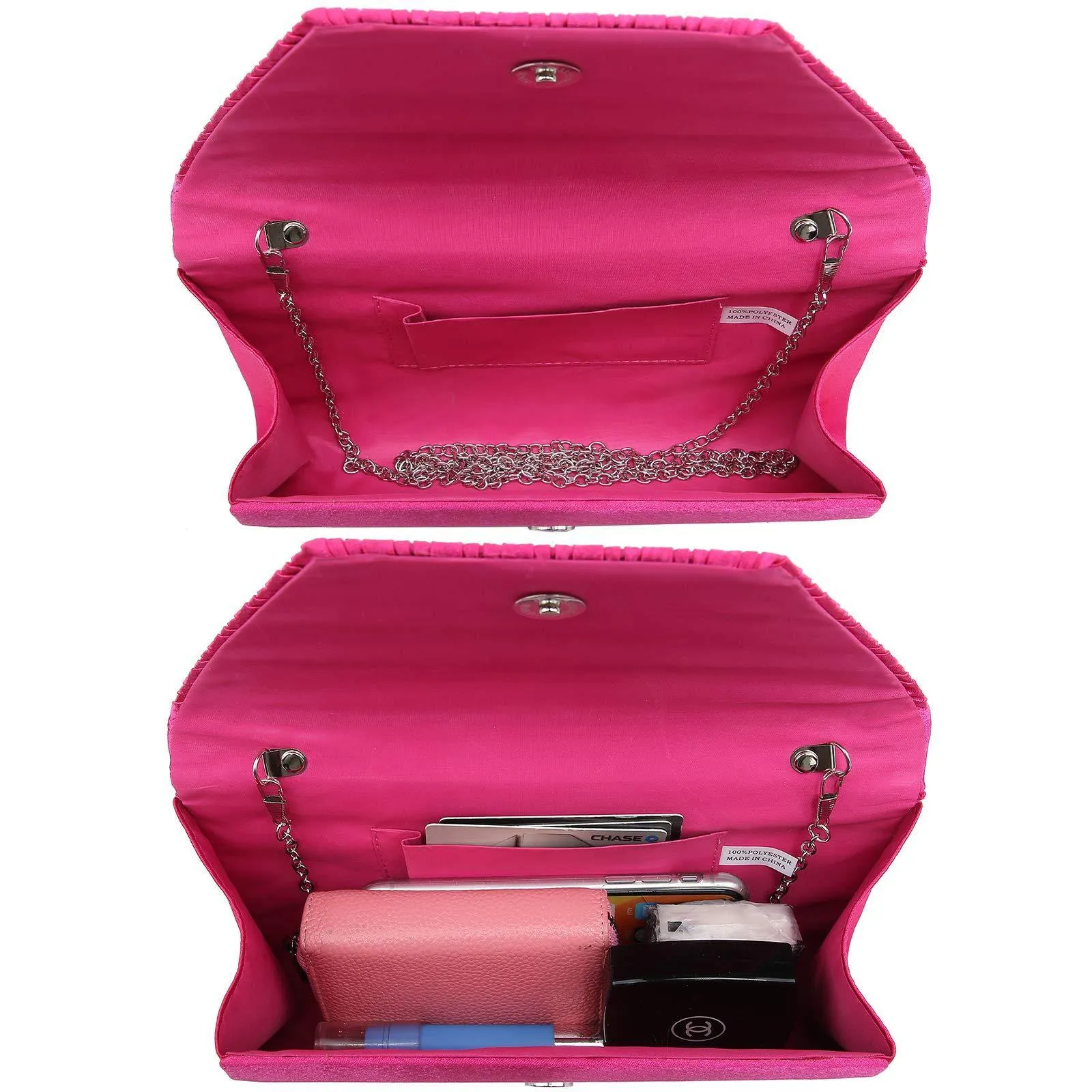 Women Glitter Rhinestone Wedding Evening Purse Envelope Clutch Dasein