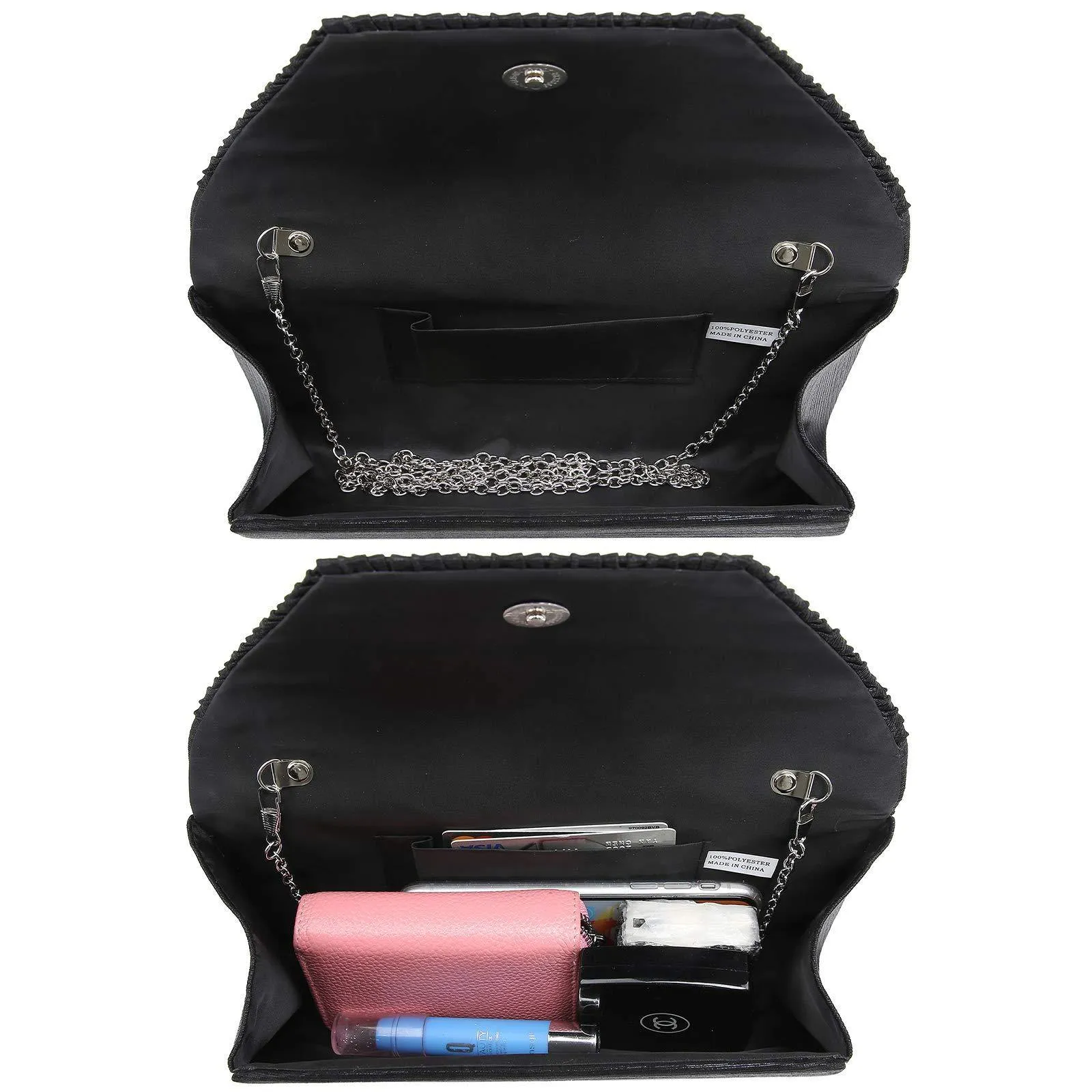 Women Glitter Rhinestone Wedding Evening Purse Envelope Clutch Dasein