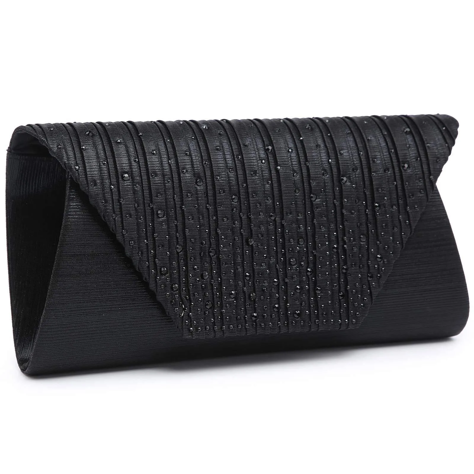 Women Glitter Rhinestone Wedding Evening Purse Envelope Clutch Dasein