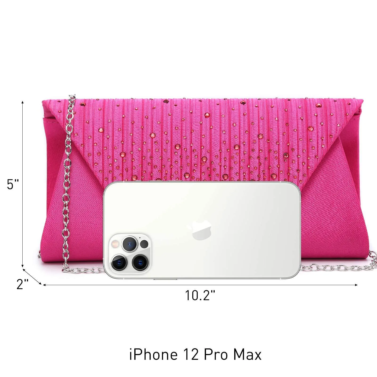 Women Glitter Rhinestone Wedding Evening Purse Envelope Clutch Dasein