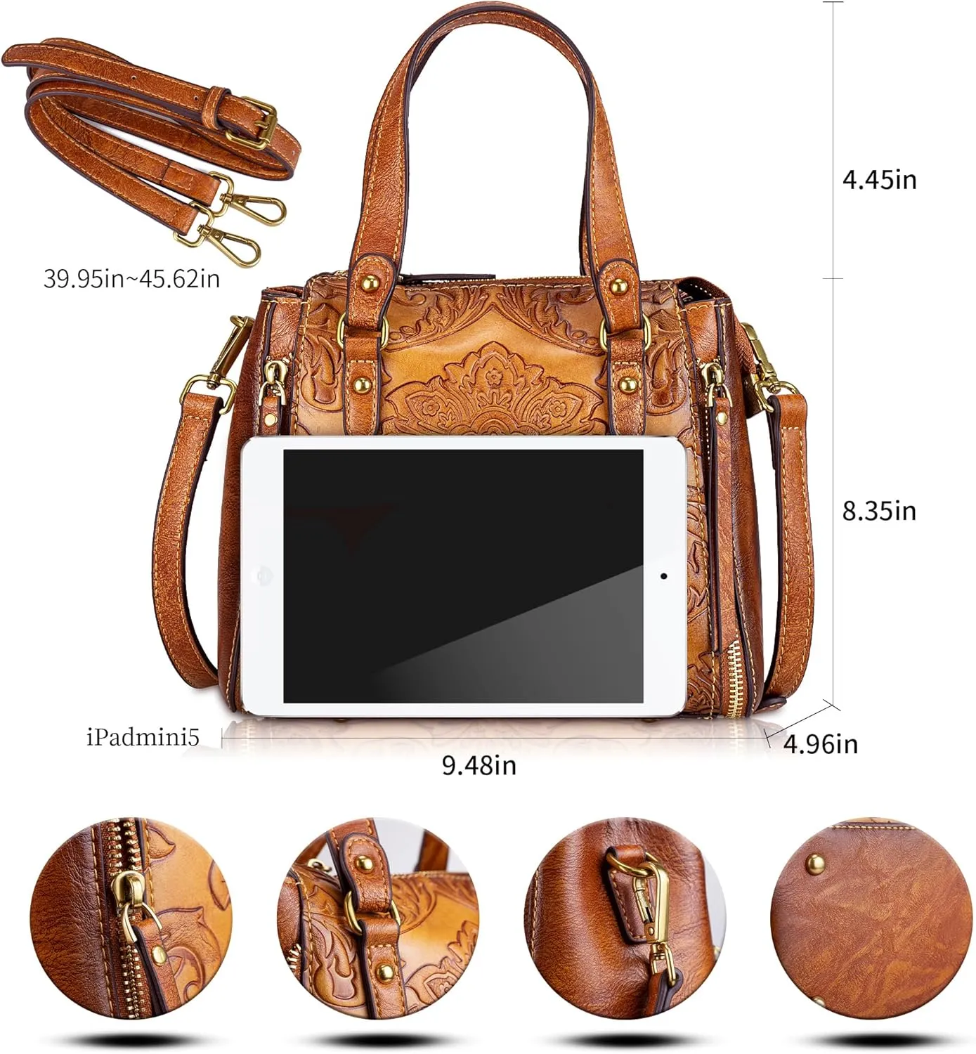 Women Leather Handbags Shoulder Bags Tote Handle Satchel Vintage Tassel