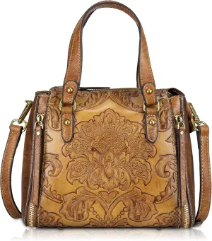 Women Leather Handbags Shoulder Bags Tote Handle Satchel Vintage Tassel