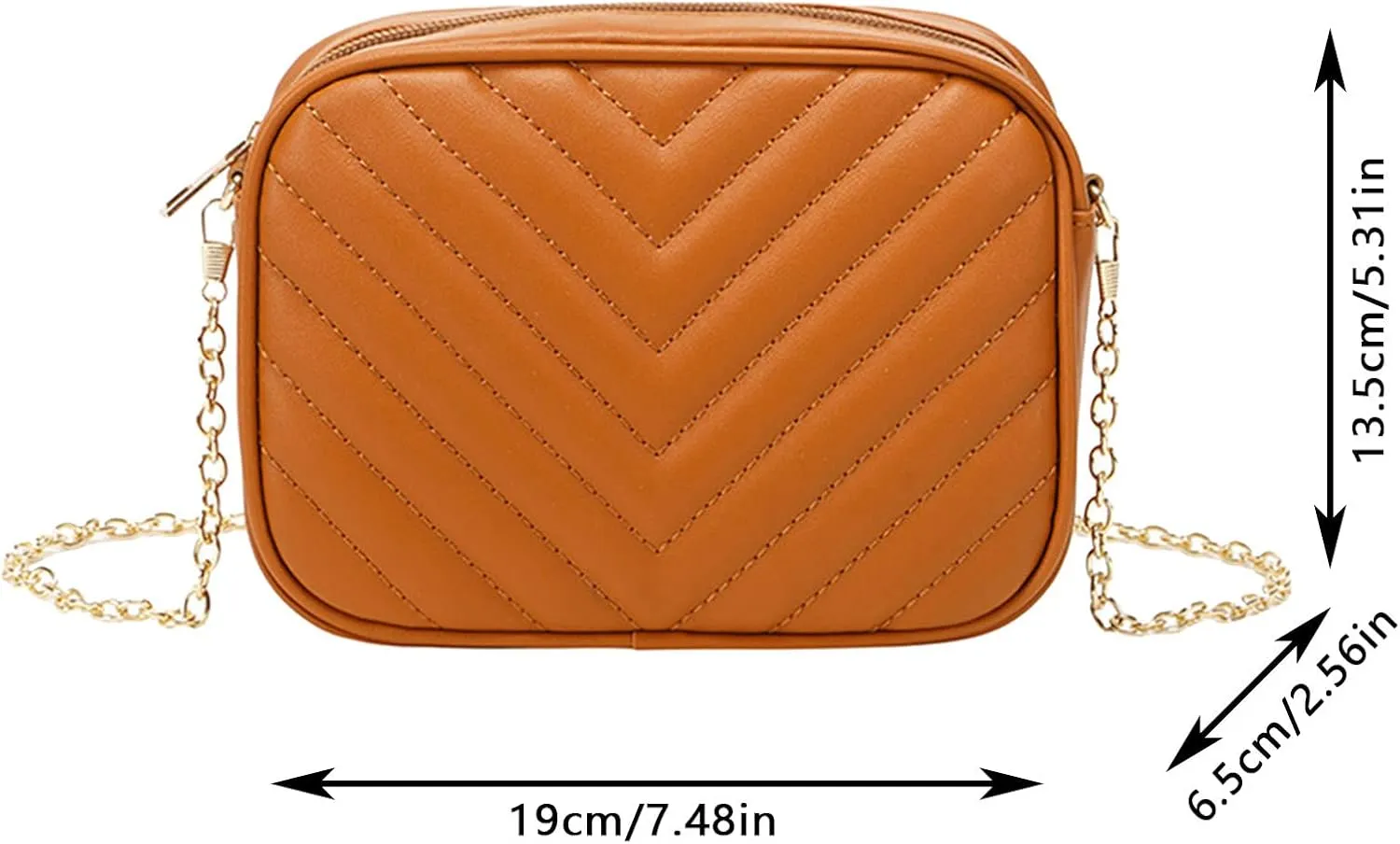 Women Messenger Bag Fashion Simple Trend Chain Shoulder Bag Purse Practical Messenger Bags for Girls (Coffee, One Size)