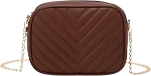 Women Messenger Bag Fashion Simple Trend Chain Shoulder Bag Purse Practical Messenger Bags for Girls (Coffee, One Size)