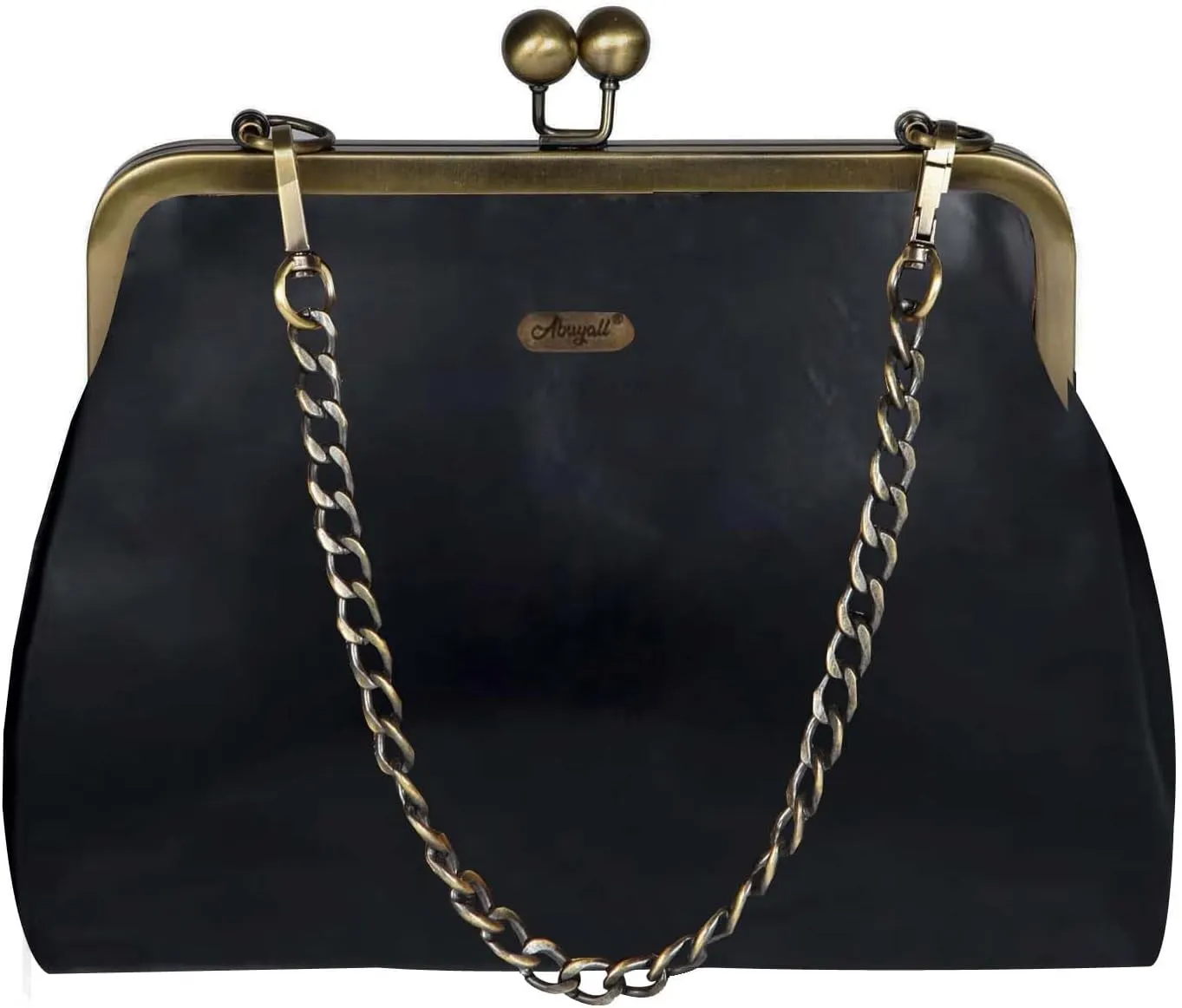 Women Small Retro Purse Vintage Top Handle Handbag Kiss Lock Shoulder Bag