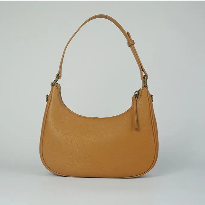 Women's Black Leather Underarm Bag Leather Underarm Crossbody Bag
