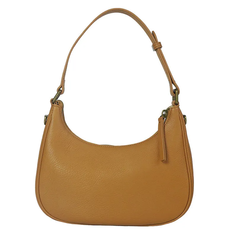 Women's Black Leather Underarm Bag Leather Underarm Crossbody Bag