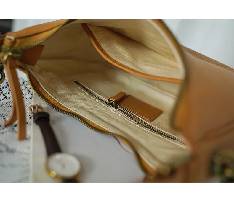 Women's Black Leather Underarm Bag Leather Underarm Crossbody Bag
