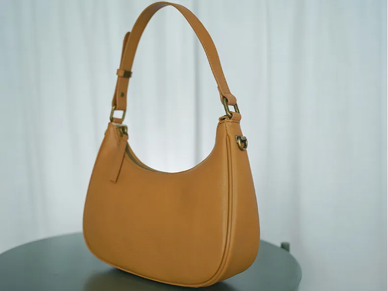 Women's Black Leather Underarm Bag Leather Underarm Crossbody Bag