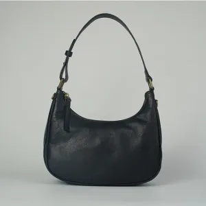 Women's Black Leather Underarm Bag Leather Underarm Crossbody Bag