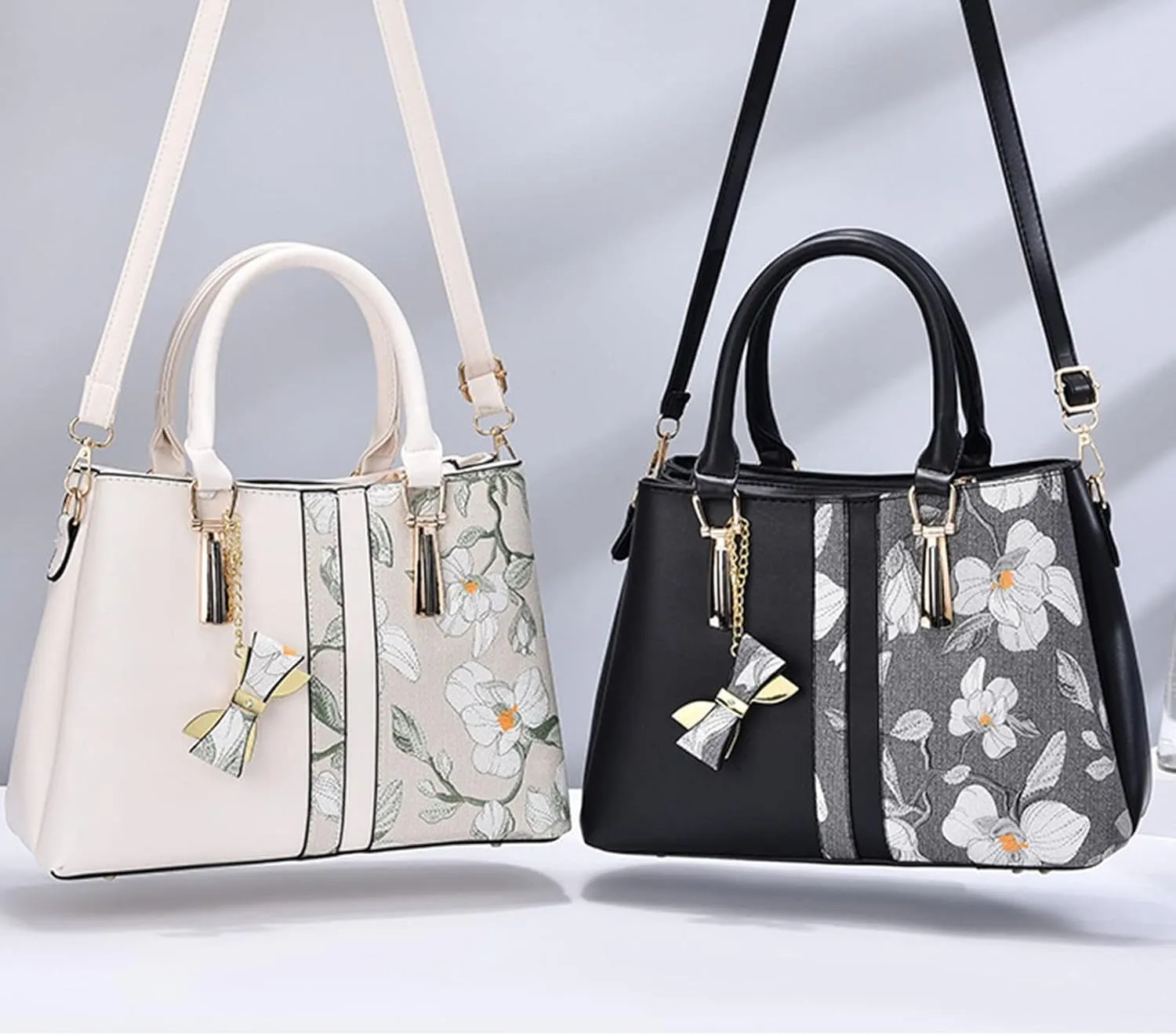 Women's Classic Satchel Bags Small Crossbody Bags Classic Double Zip Top Satchel Bag Versatile Travel Purse(White)