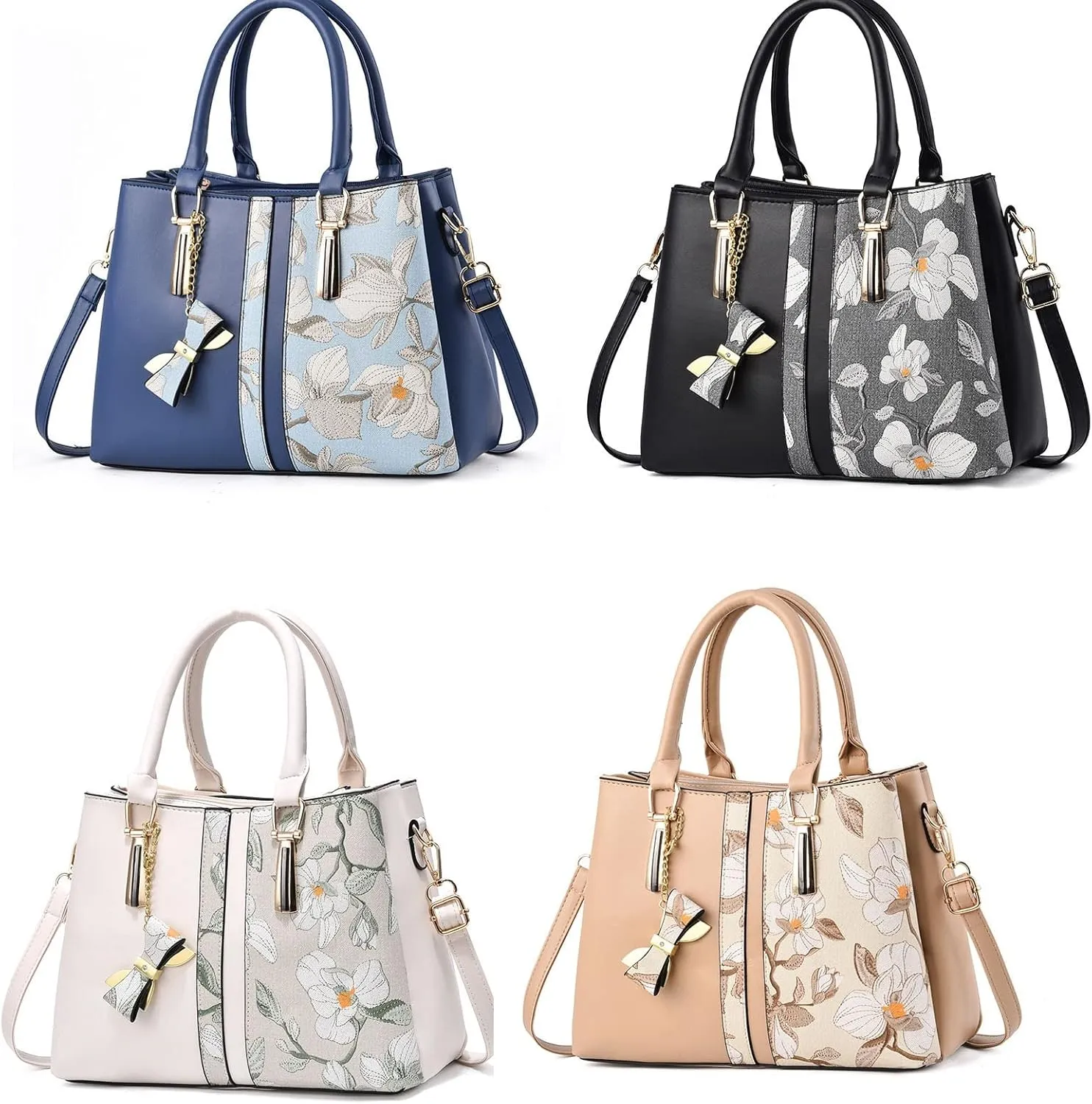 Women's Classic Satchel Bags Small Crossbody Bags Classic Double Zip Top Satchel Bag Versatile Travel Purse(White)