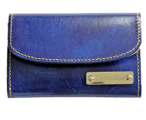Womens Compact Wallet - Tan Interior - Stainless Steel Nameplate