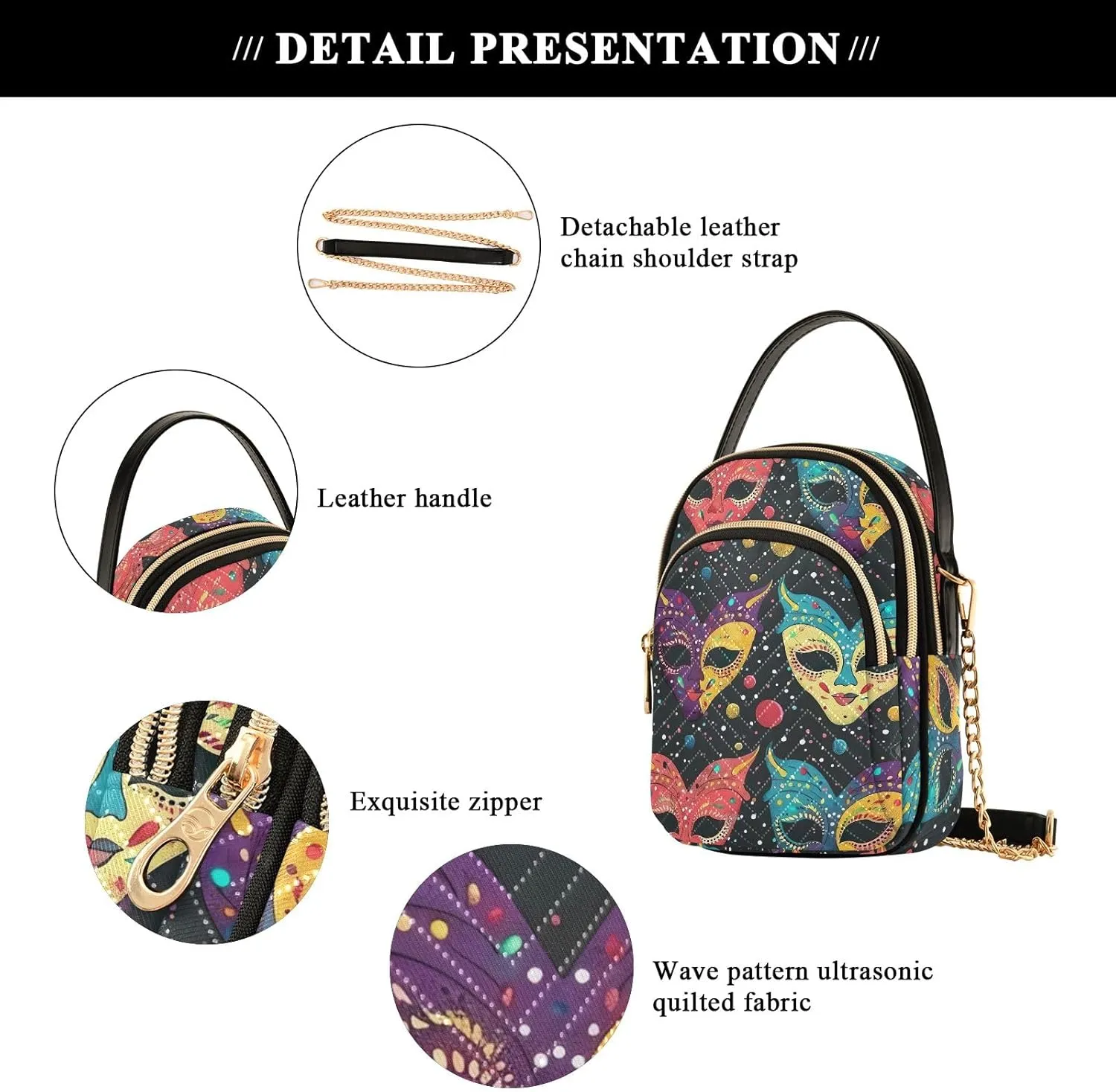 Women's Crossbody Bags Quilted Purse with Chain Phone Purse Handbag