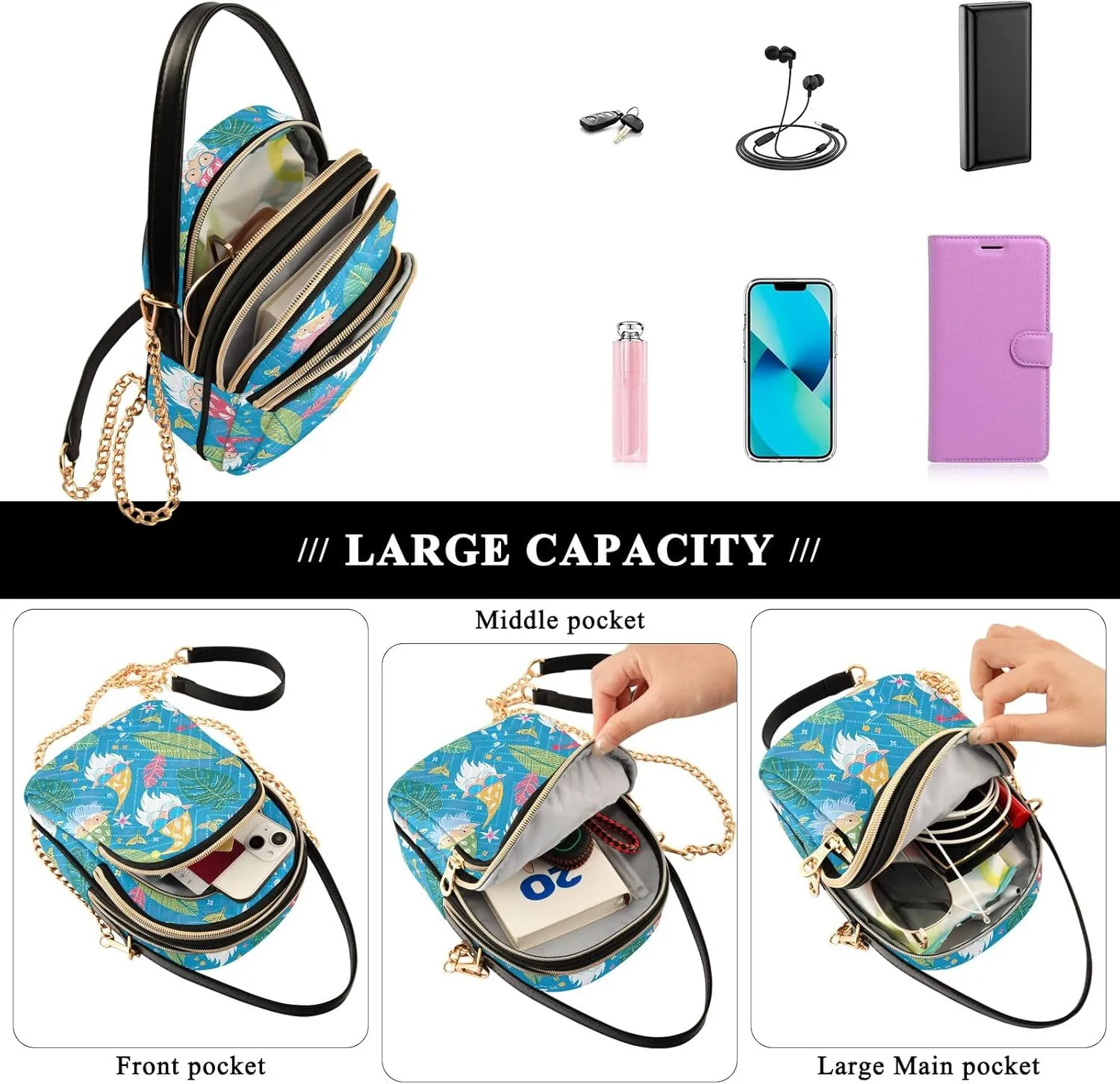 Women's Crossbody Bags Quilted Purse with Chain Phone Purse Handbag