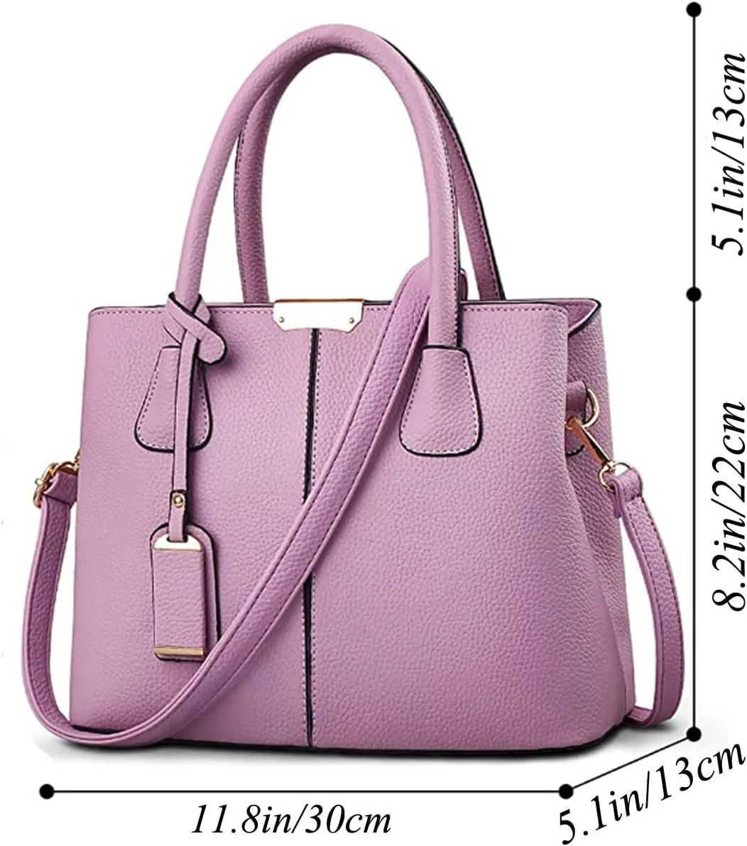 Womens Handbags and Purses Fashion Top Handle Satchel Tote PU Leather Shoulder Bags