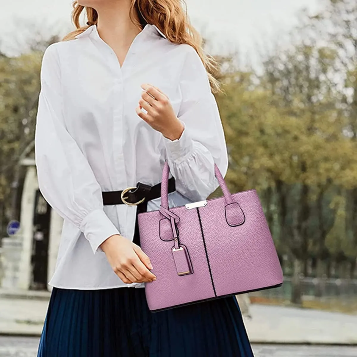 Womens Handbags and Purses Fashion Top Handle Satchel Tote PU Leather Shoulder Bags