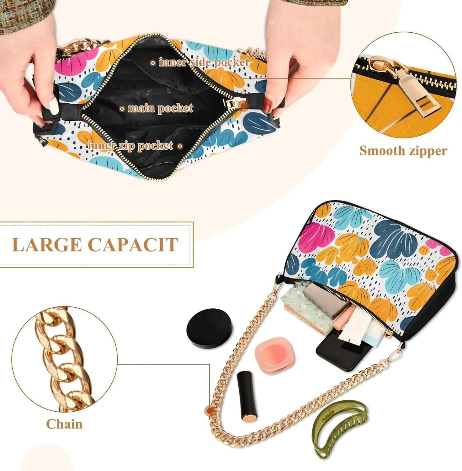 Women's Handbags Tote Crossbody Bag Stylish Purse Ladies Shoulder Bag Handbag 3d Neon Love Heart Crescent Bag