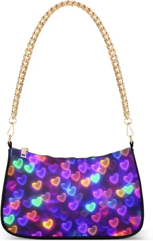 Women's Handbags Tote Crossbody Bag Stylish Purse Ladies Shoulder Bag Handbag 3d Neon Love Heart Crescent Bag