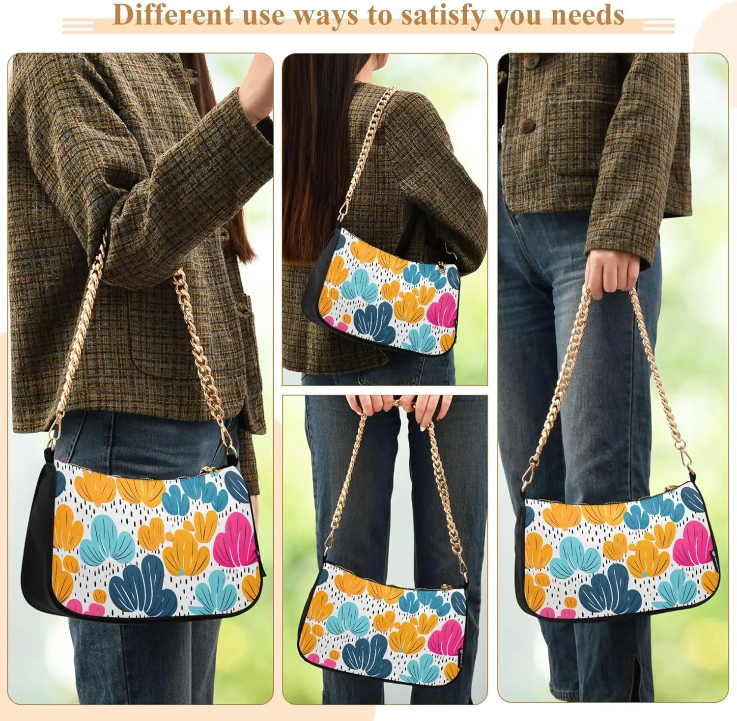 Women's Handbags Tote Crossbody Bag Stylish Purse Ladies Shoulder Bag Handbag 3d Neon Love Heart Crescent Bag