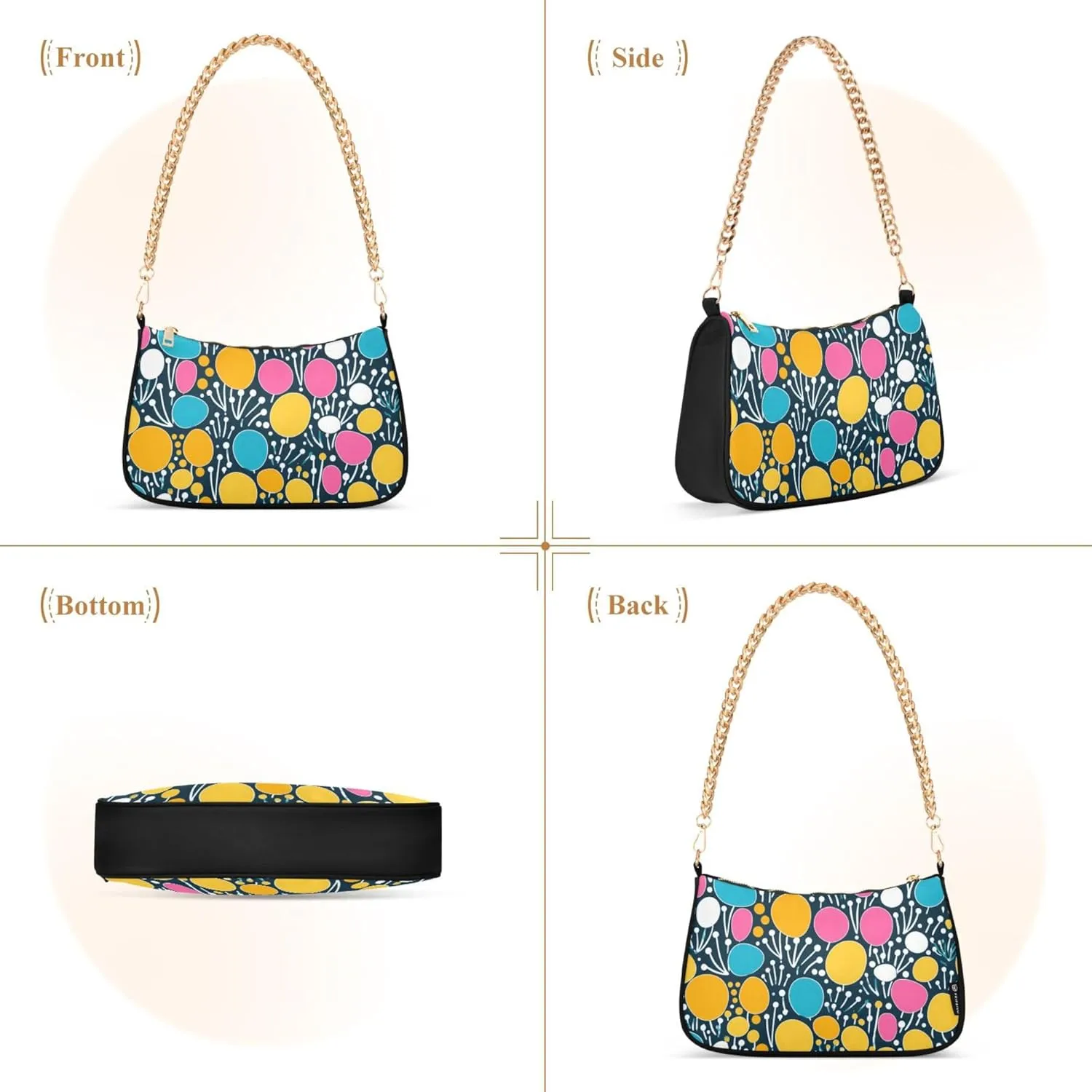Women's Handbags Tote Crossbody Bag Stylish Purse Ladies Shoulder Bag Handbag 3d Neon Love Heart Crescent Bag
